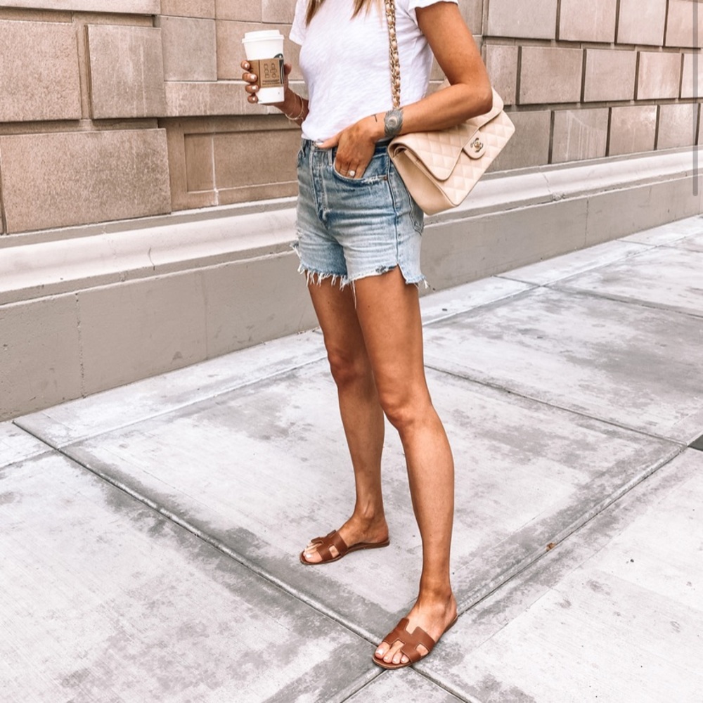 AGOLDE Ultra High-Rise Frayed Denim Shorts